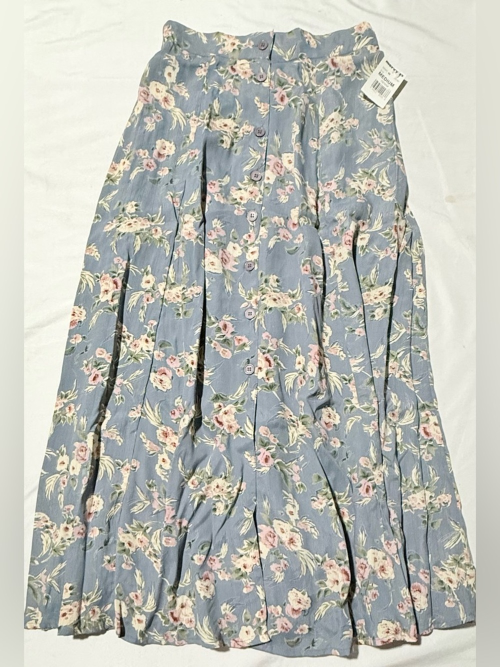 Vintage T.L.H. Women’s Floral Button Down Elastic Back Size Medium Skirt NWT - Picture 4 of 10